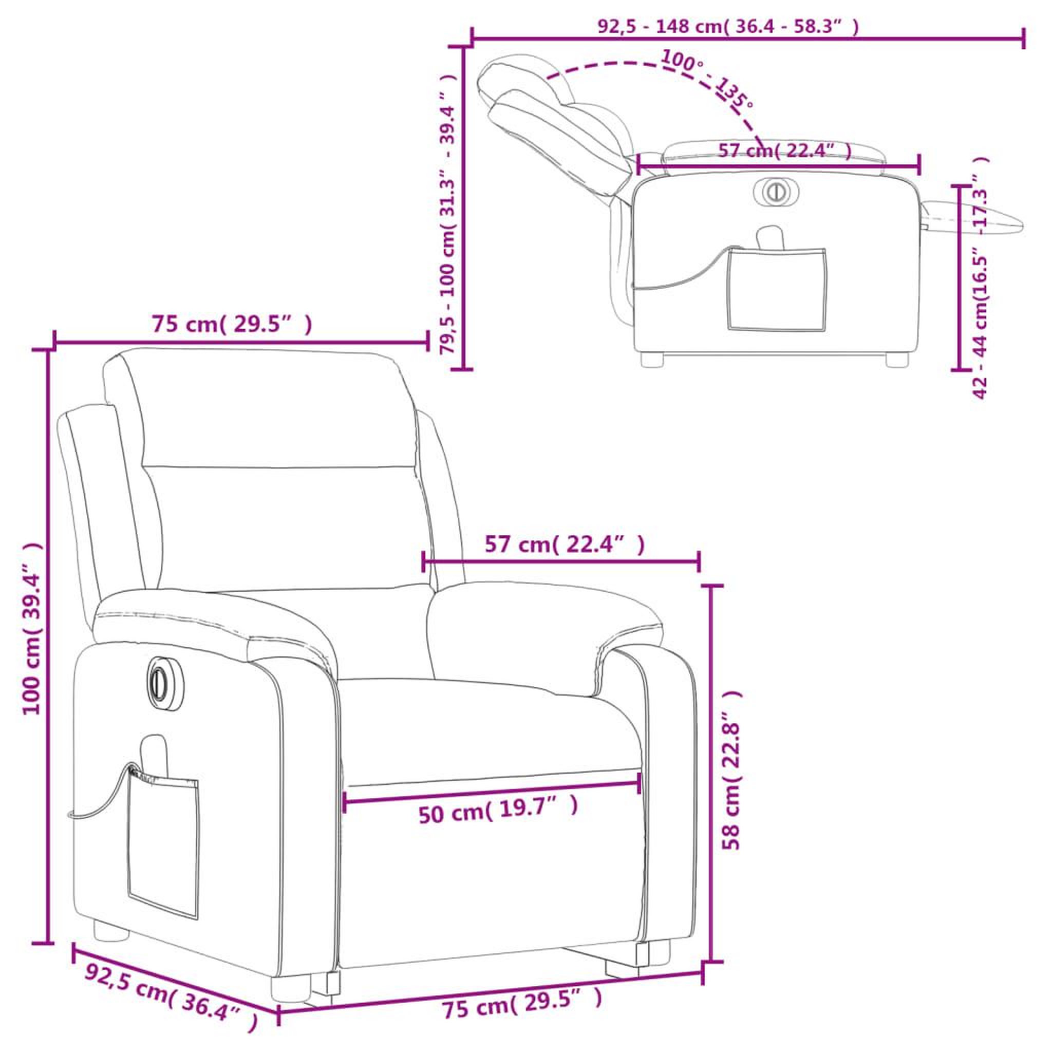 Voir la diapositive 6 : VIDAXL Fauteuil inclinable de massage electrique Vert fonce Tissu