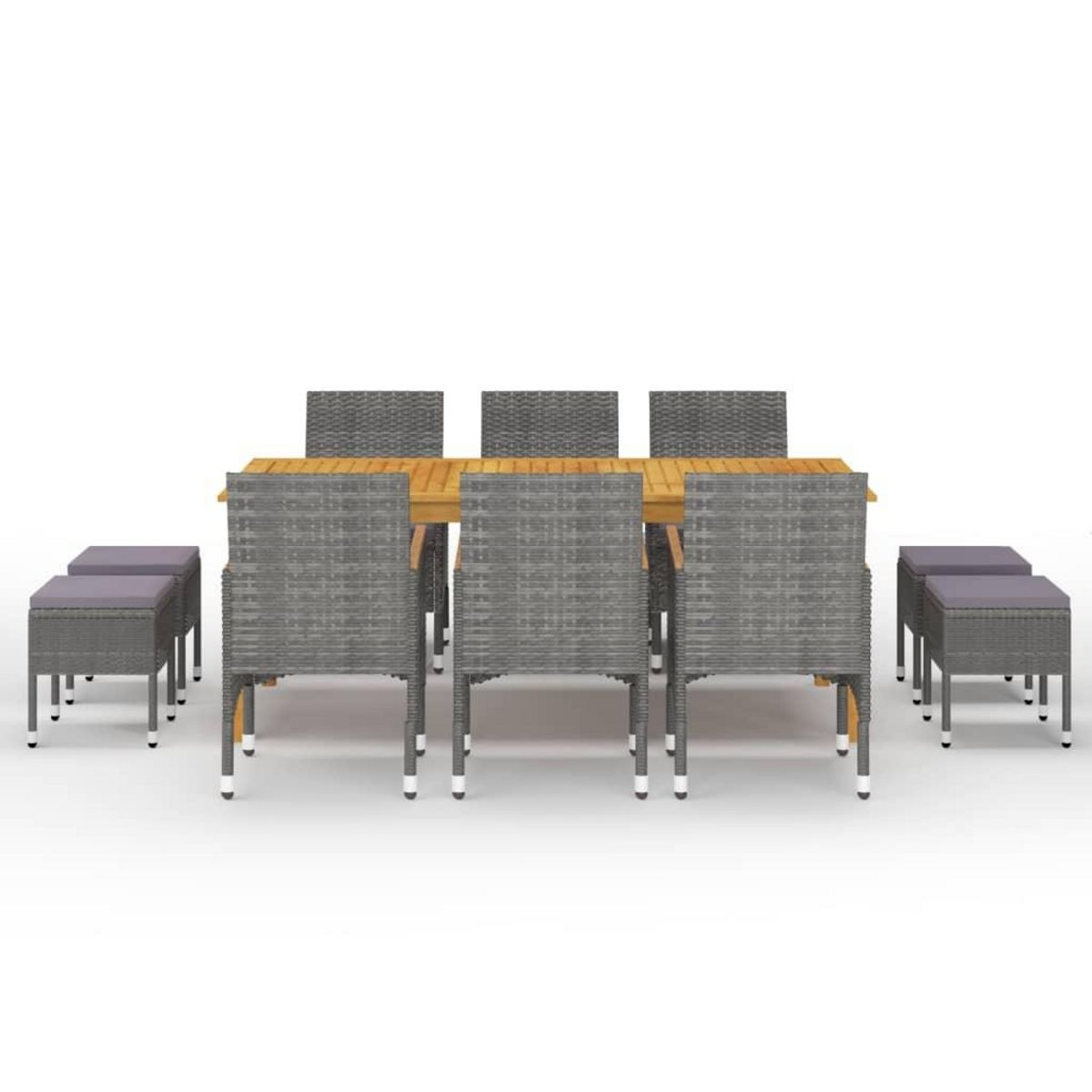 VIDAXL Ensemble a manger de jardin 11 pcs Gris