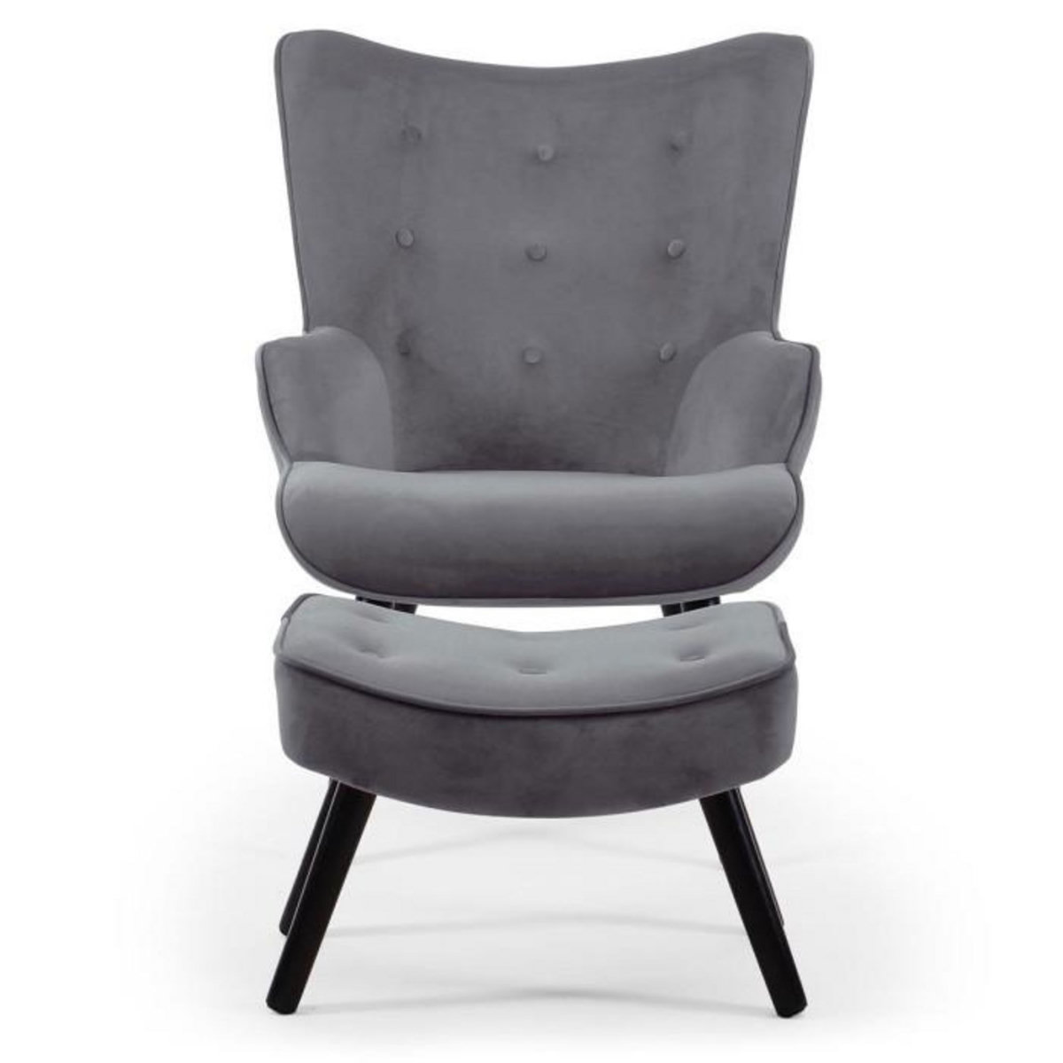 Paris Prix Fauteuil & Pouf Scandinave  Nomi  100cm Gris