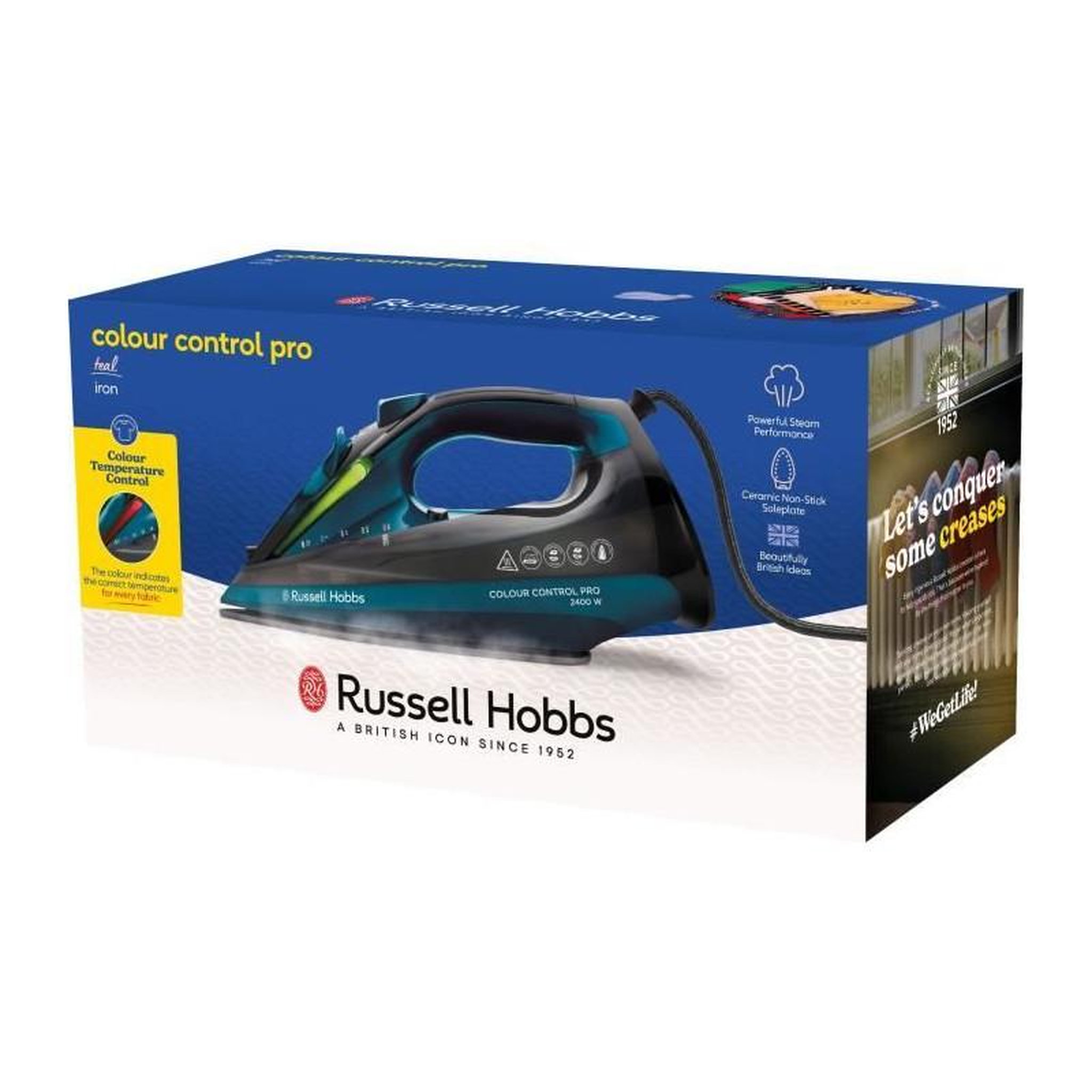 Voir la diapositive 5 : Russell Hobbs Fer a repasser - RUSSELL HOBBS - Colour Control Pro Iron - 2400 W - Noir / Bleu
