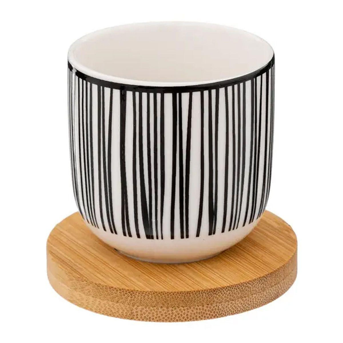 SECRET DE GOURMET Lot de 4 Tasses à Café  Bohemia  10cl Noir & Blanc