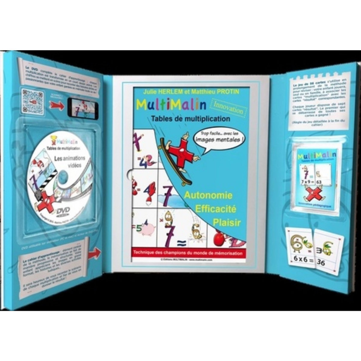  Tables de multiplication. Le cahier d'apprentissage, avec le jeu de 56 cartes, avec 1 DVD, Protin Matthieu