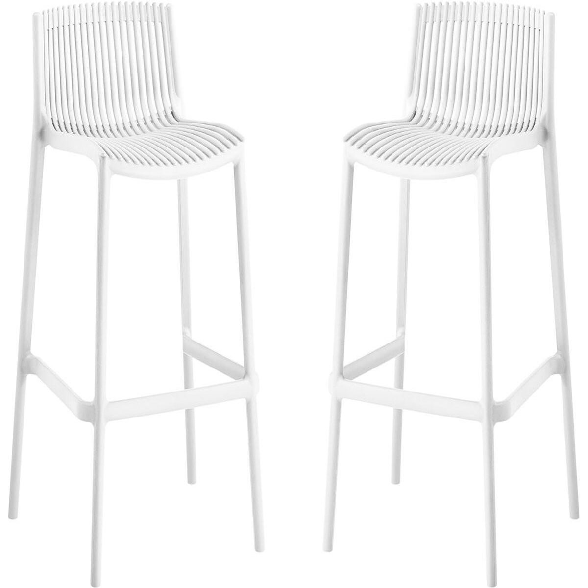 Habitat et Jardin Lot de 2 chaises hautes empilables en plastique  Néora  - Blanc