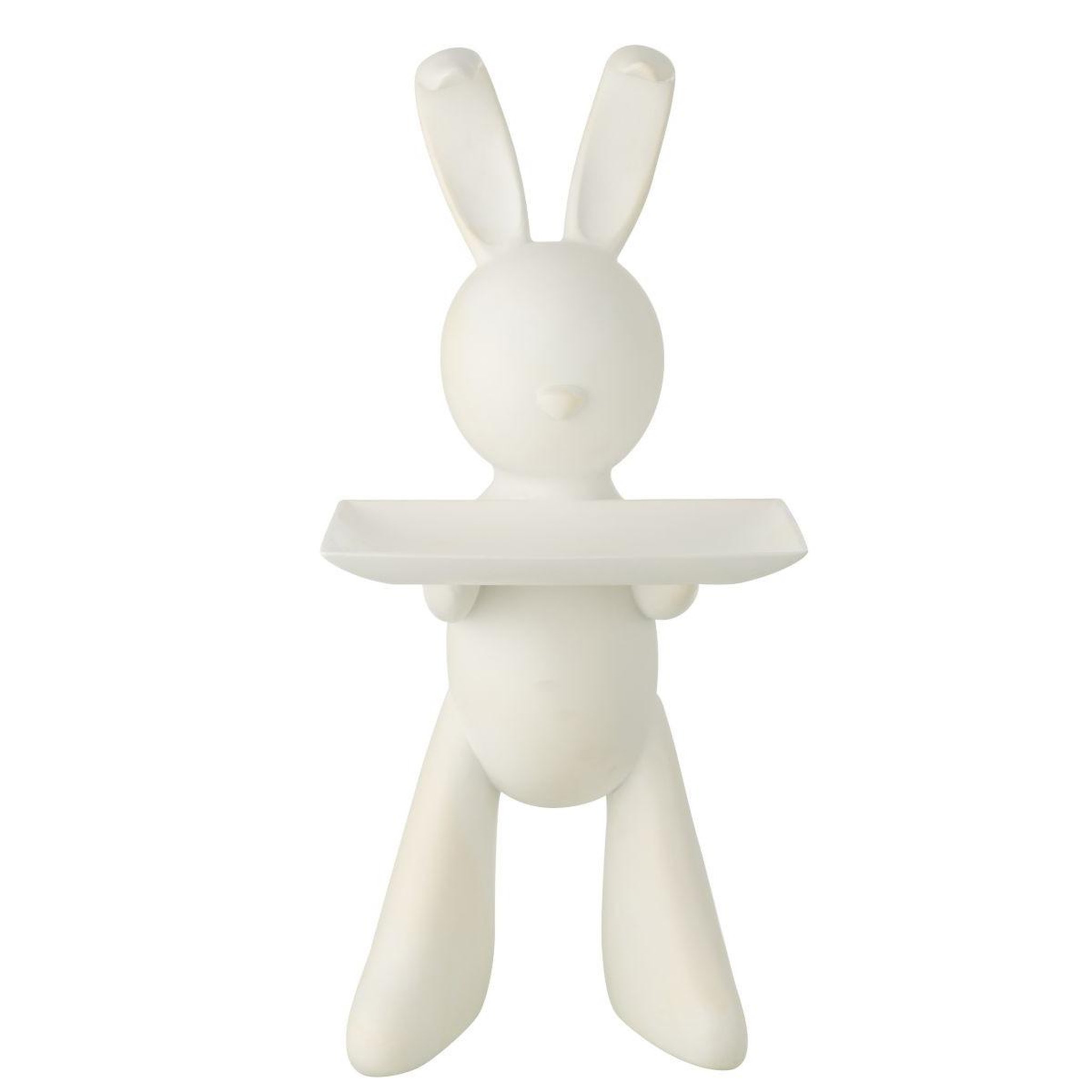 Voir la diapositive 2 : J-LINE Vide-poche statue en résine  lapin  75cm blanc