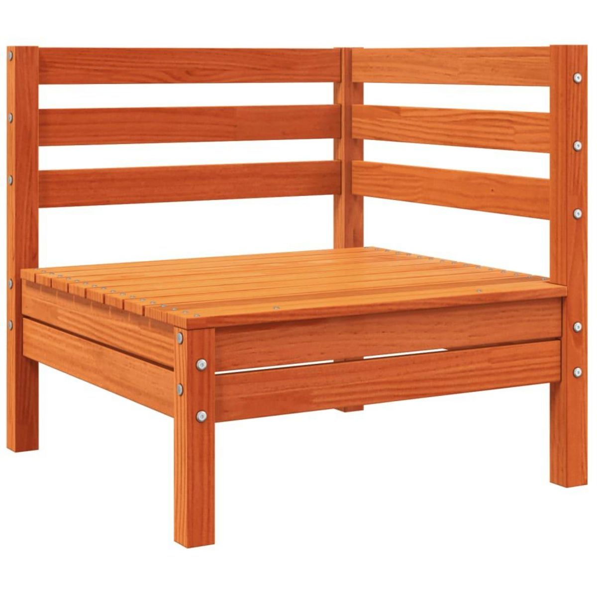 VIDAXL Canape d'angle de jardin coussins cire marron bois pin massif