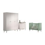 Vipack Billy set commode Armoire blanc Lit Bébé vert