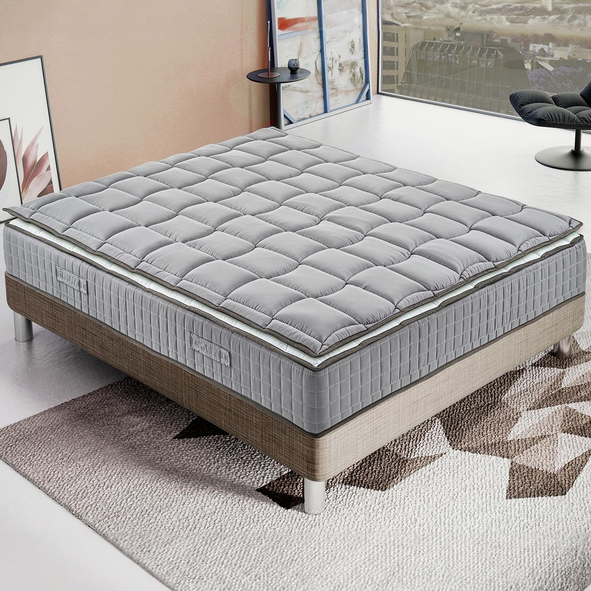 ILOVESLEEP Matelas Ressort ELITE - Accueil Mémoire De Forme - Epaisseur 27 cm - Ferme