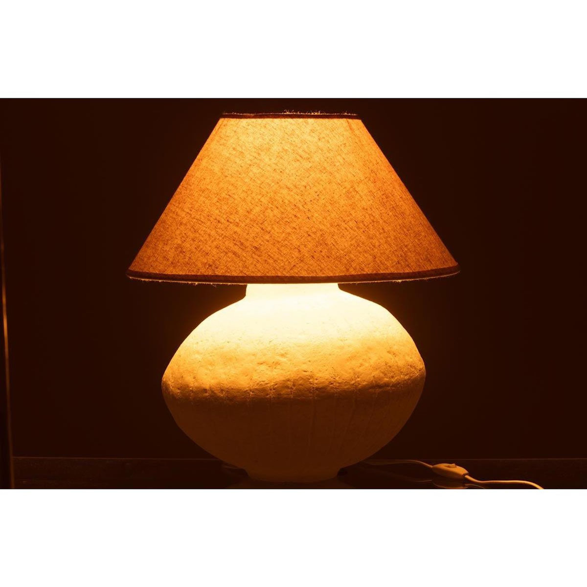 Paris Prix Lampe à Poser Papier Mâché  Bali Bliss  52cm Blanc