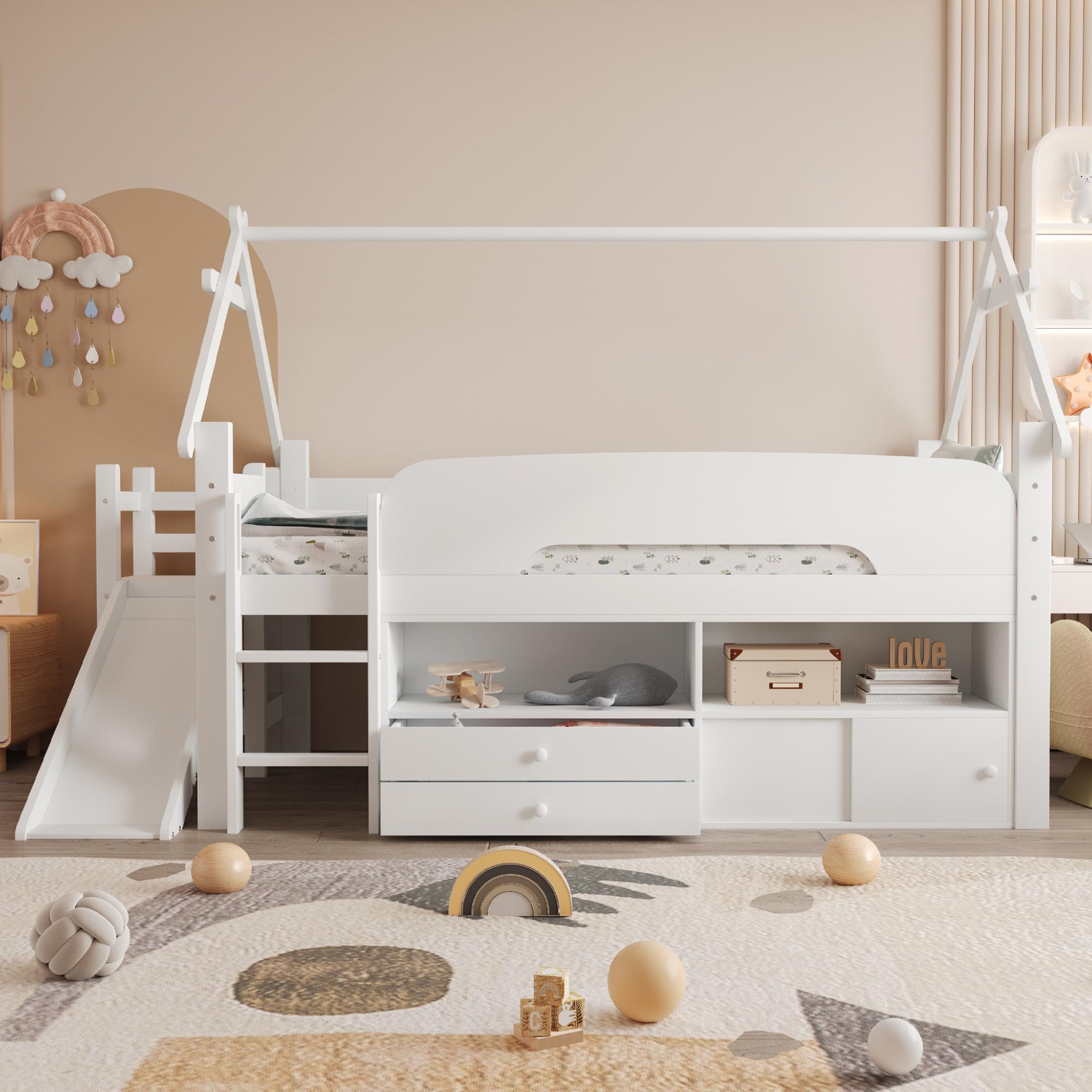 Voir la diapositive 2 : MERAX Lit mezzanine enfant
