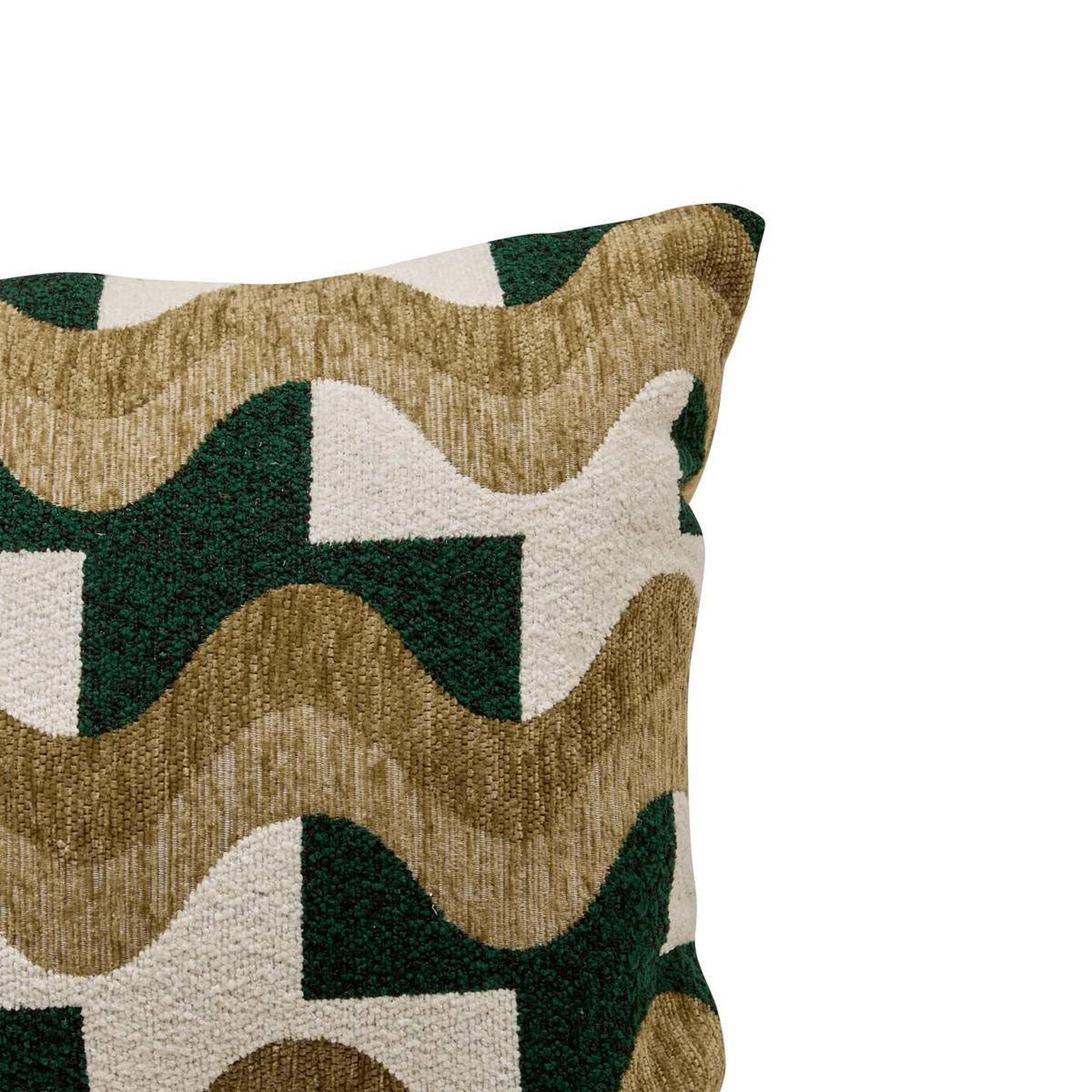 Voir la diapositive 2 : ATMOSPHERA Coussin en jacquard chenillé  floe  38x58cm kaki
