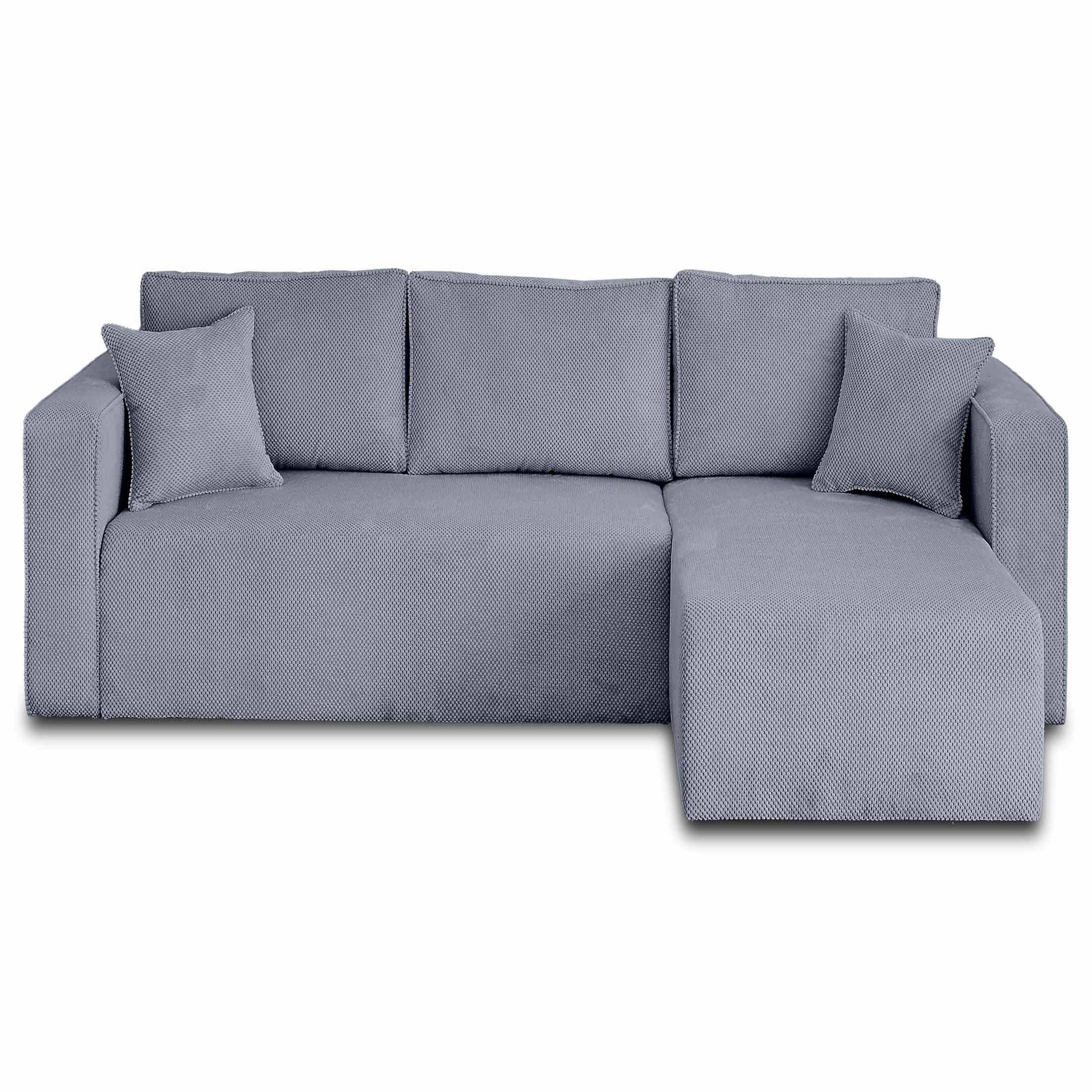 Voir la diapositive 1 : BEST MOBILIER Topaze - canapé d'angle réversible - 4 places - convertible avec coffre - en velours texturé