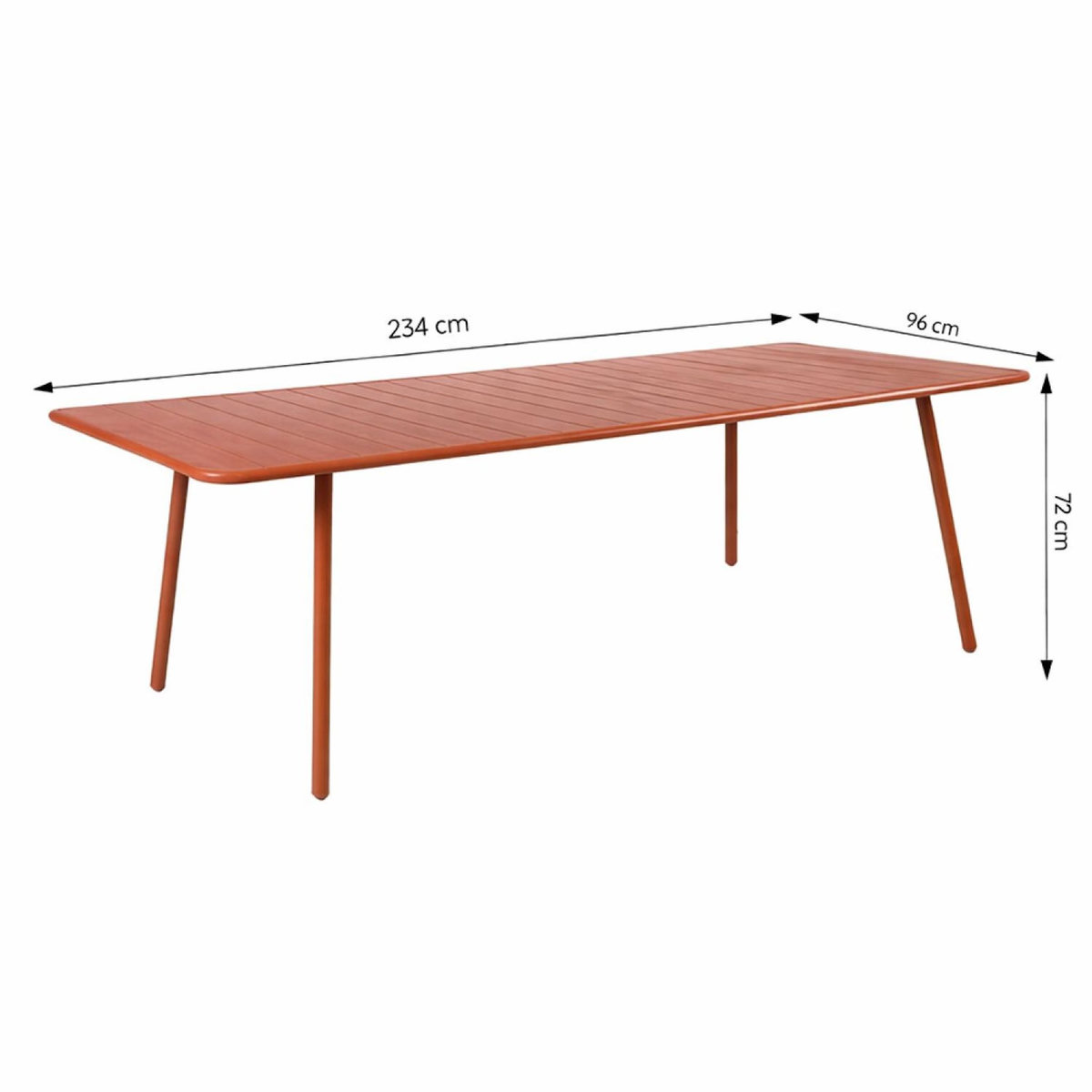 CONCEPT USINE Table de jardin 10-12 places 234cm terracotta BERGAME