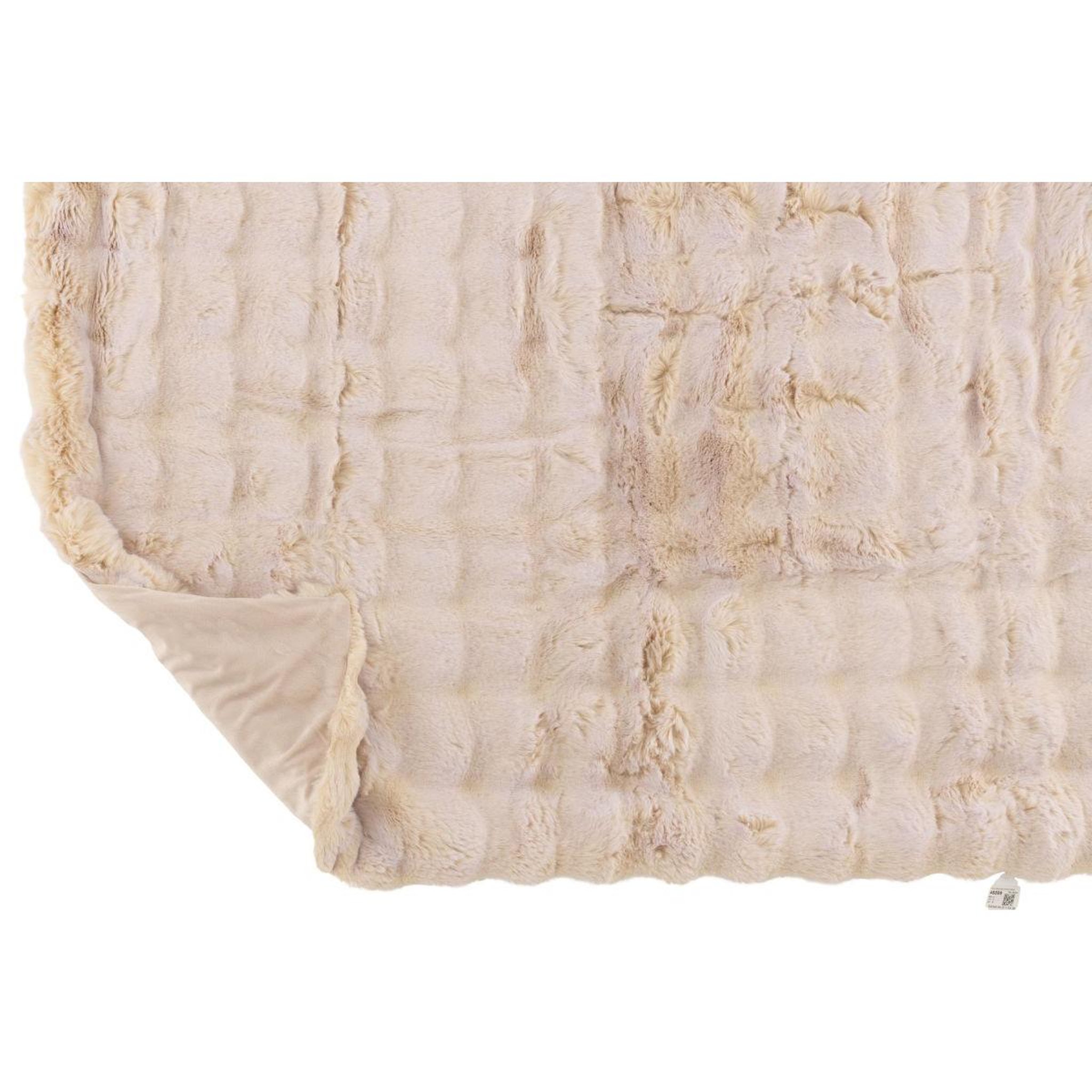Voir la diapositive 2 : J-LINE Plaid uni  wave  130x180cm crème