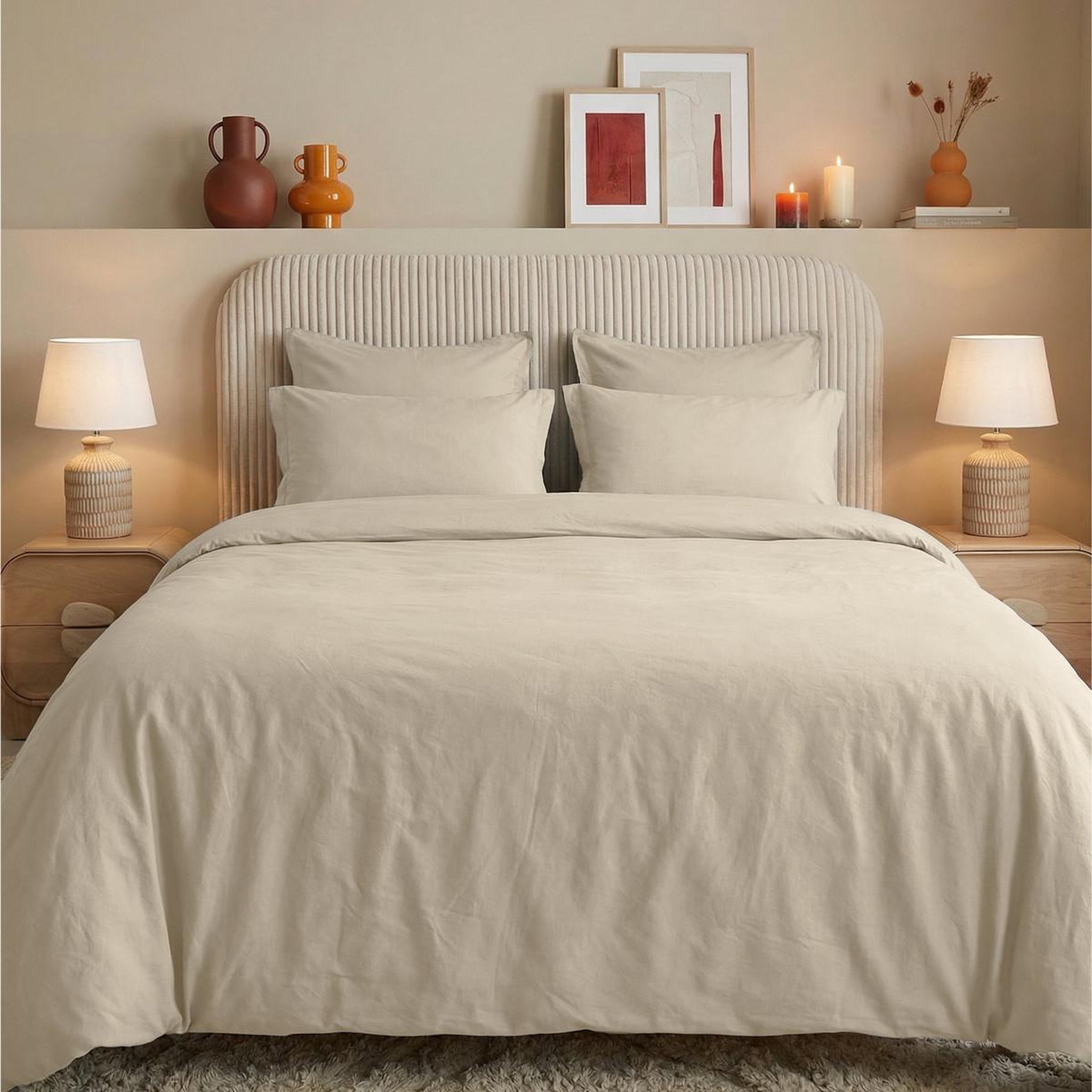 Voir la diapositive 3 : Sensei Maison Lot de 2 taies d'oreiller en percale lavée HOME WASHED