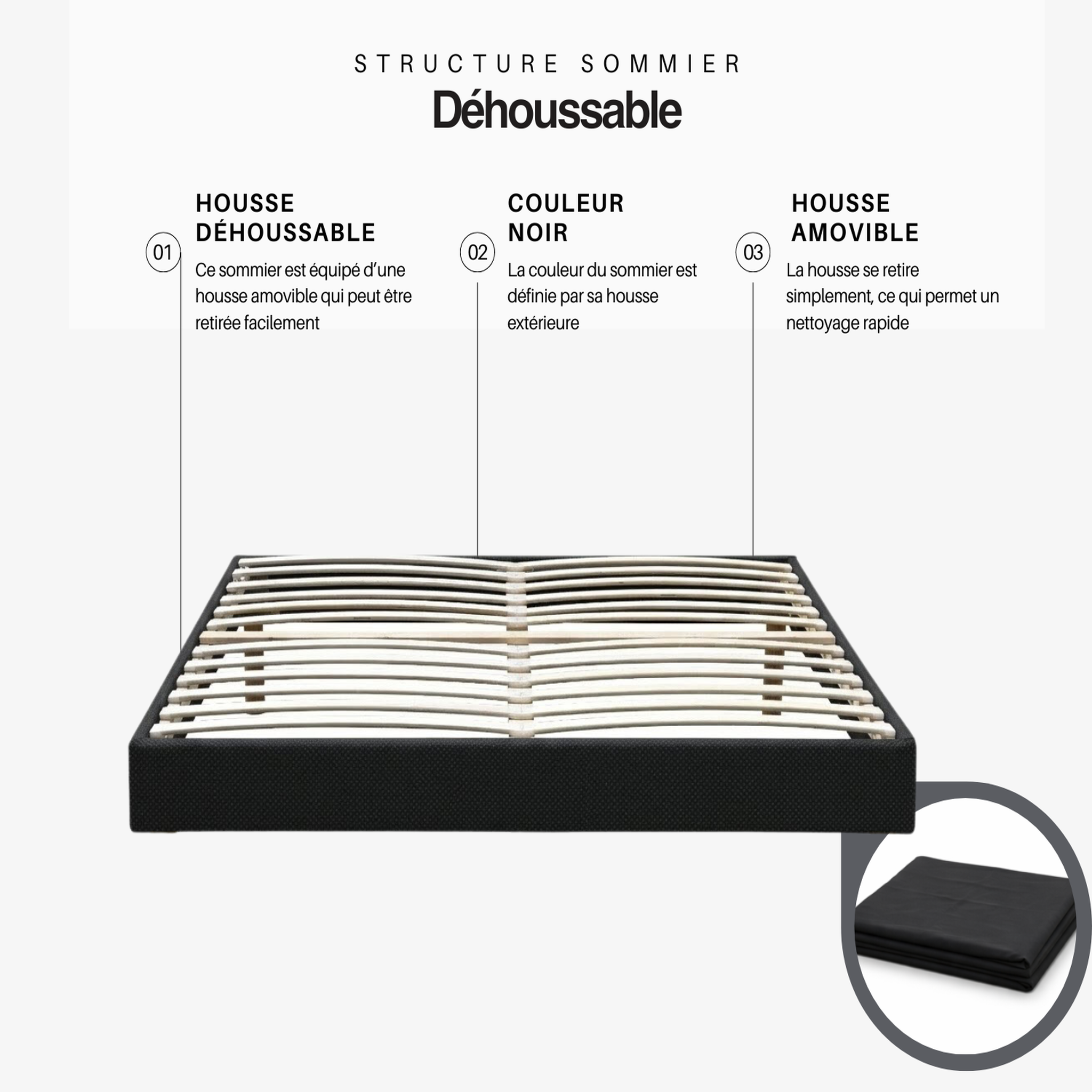 Voir la diapositive 5 : PROVENCE LITERIE Ensemble Sommier Tapissier et Matelas Ferme Très Respirant