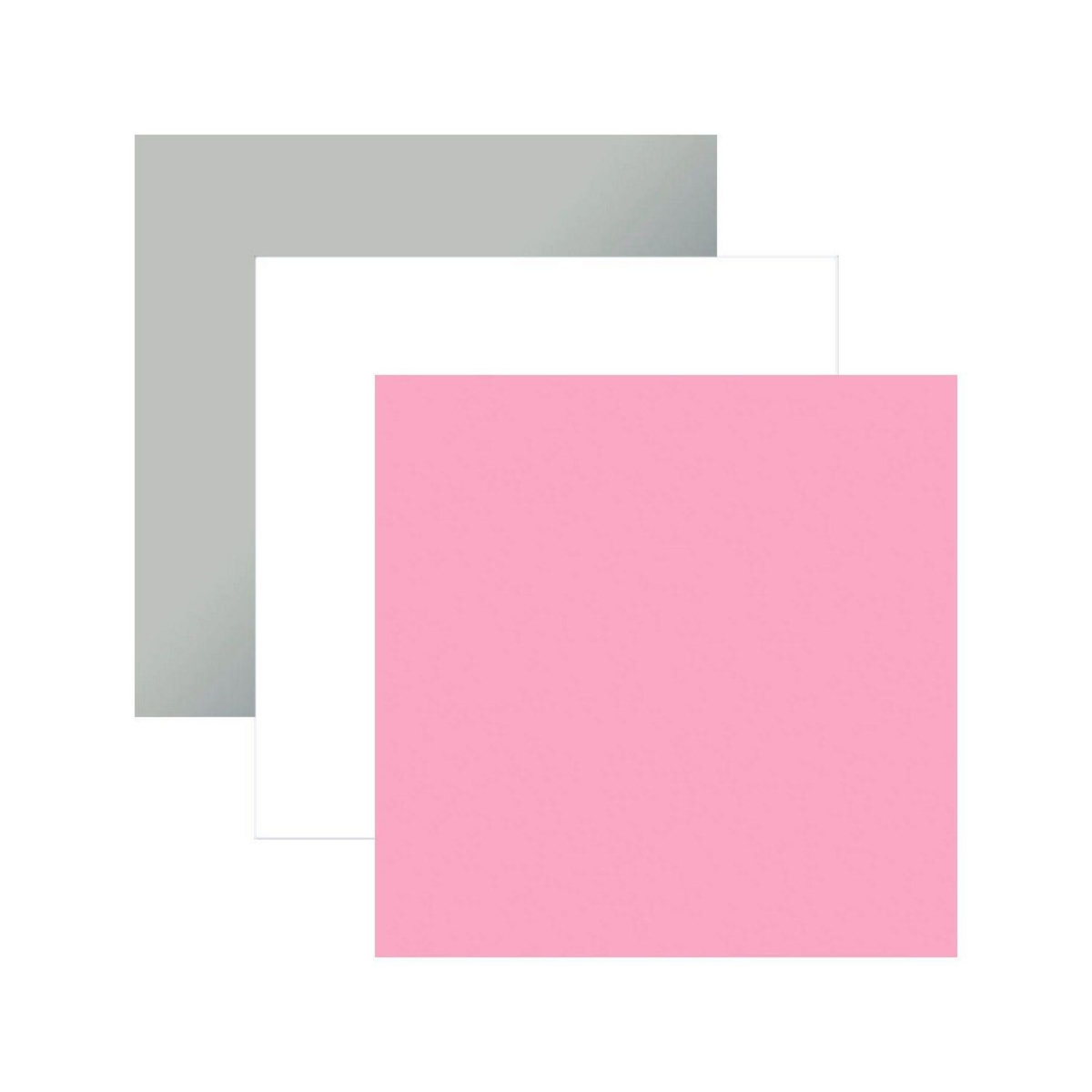 CRICUT 3 vinyles permanents 91 x 33 cm - blanc, argenté, rose clair