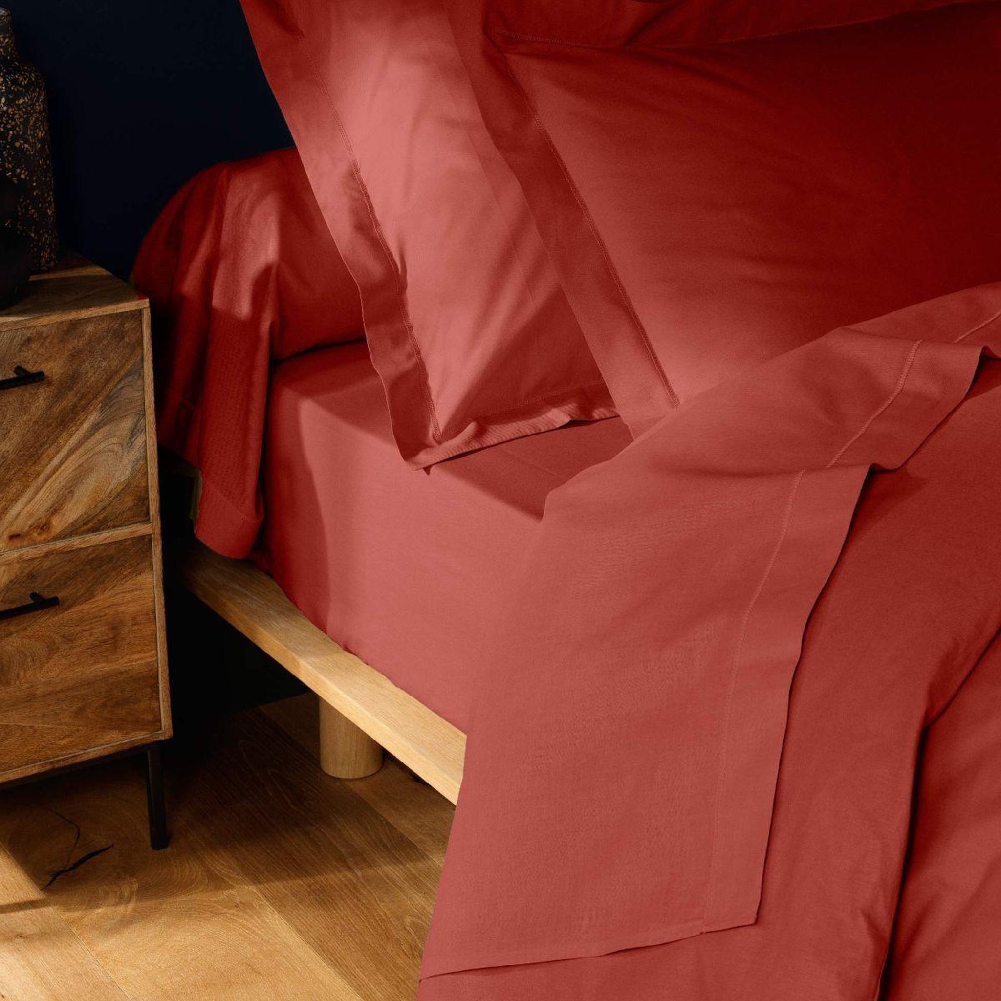 Voir la diapositive 5 : Douceur d'Intérieur Drap housse  lina  160x200cm terracotta
