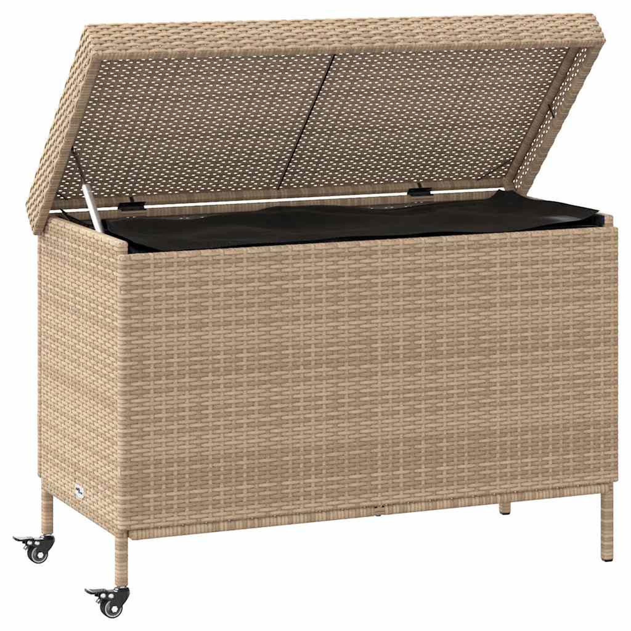 Voir la diapositive 3 : VIDAXL Boîte de rangement de jardin et roues resine tressee