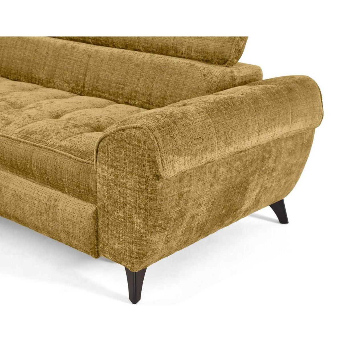 LISA DESIGN Marlo - canapé d'angle gauche 5 places convertible avec coffre et têtières en velours texturé