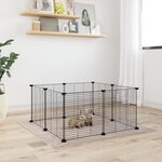 VIDAXL Cage animaux de compagnie a 8 panneaux Noir 35x35 cm Acier