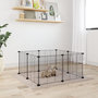 Voir la diapositive 1 : VIDAXL Cage animaux de compagnie a 8 panneaux Noir 35x35 cm Acier