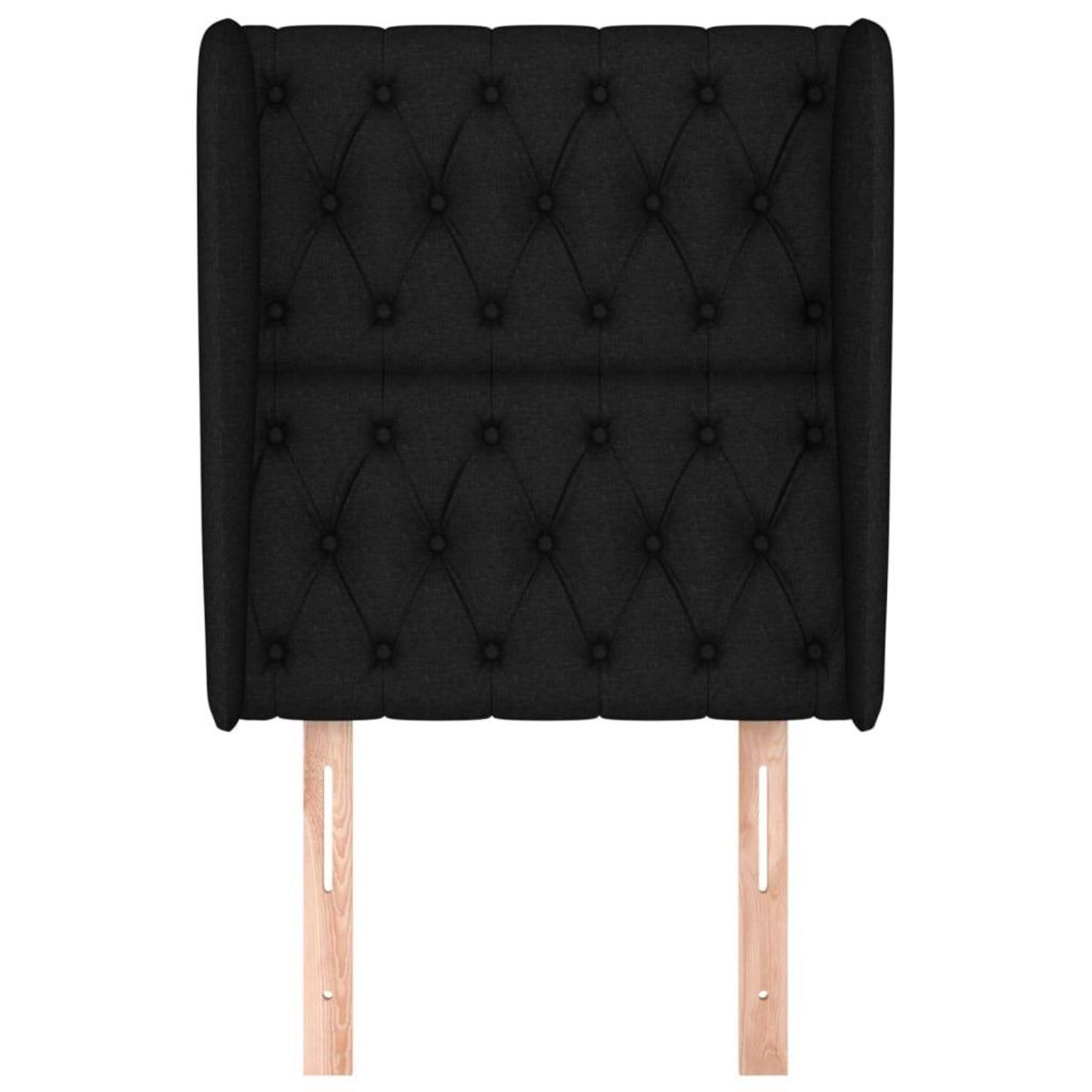 VIDAXL Tete de lit avec oreilles Noir 83x23x118/128 cm Tissu