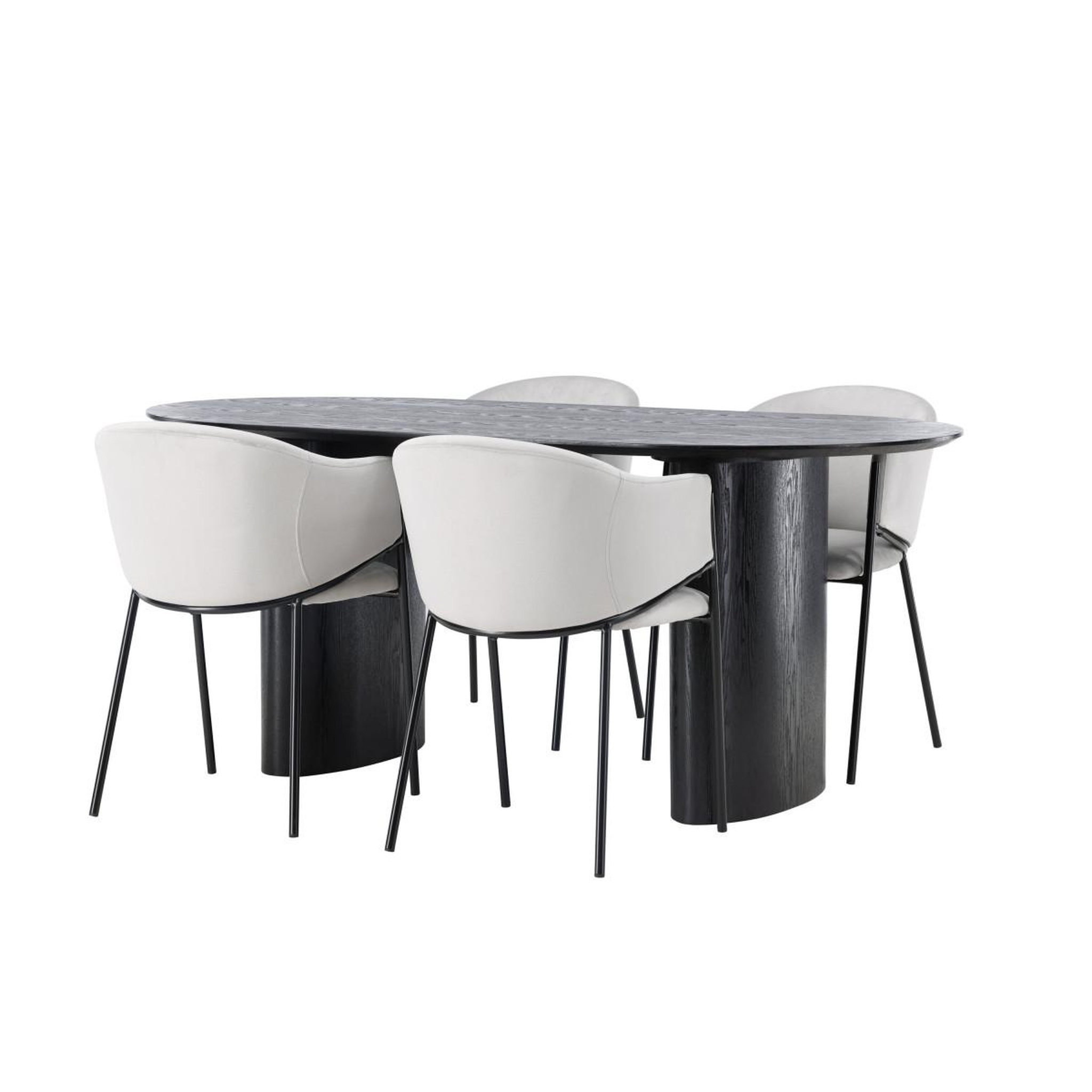 Voir la diapositive 3 : Paris Prix Ensemble table à manger & 4 chaises  isolde & evelina  180cm noir & gris