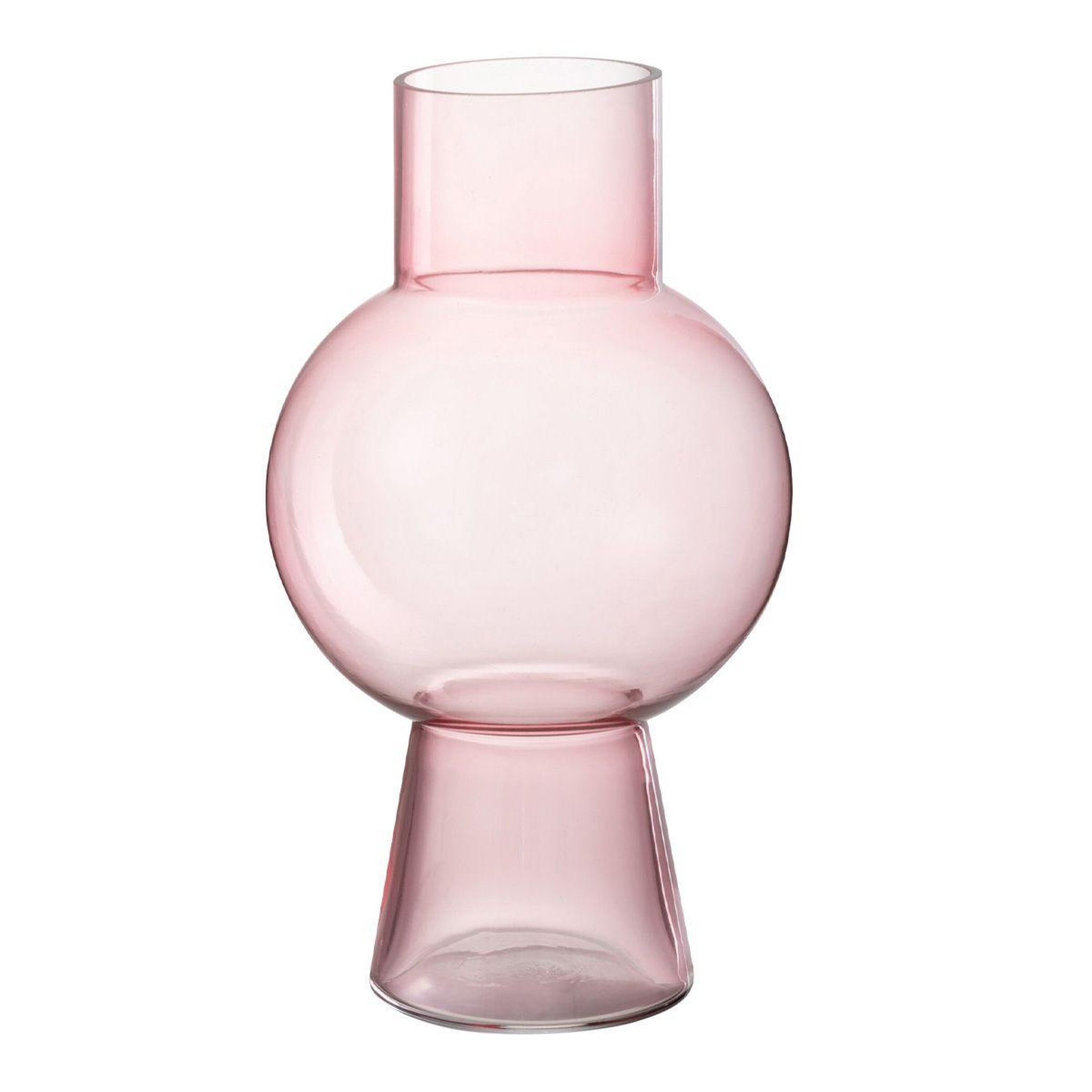 Voir la diapositive 1 : J-LINE Vase boule en verre  pinky perfect  31cm rose clair