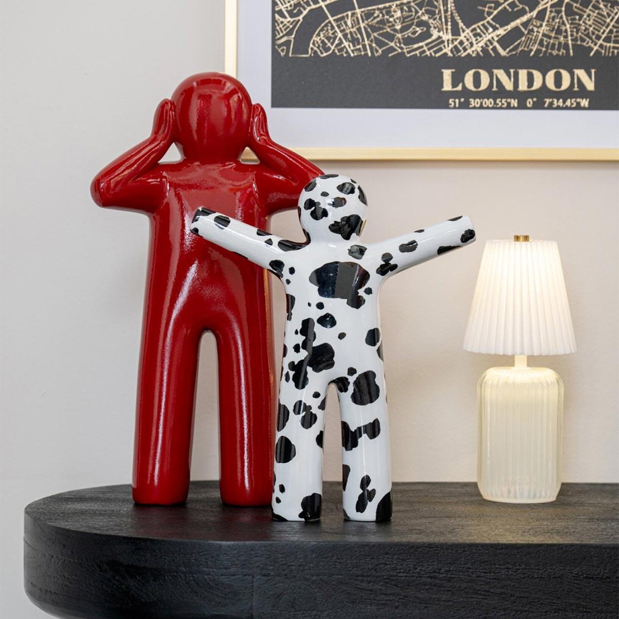 Voir la diapositive 3 : J-LINE Statuette déco  p'tit maurice dalmatien  31cm blanc