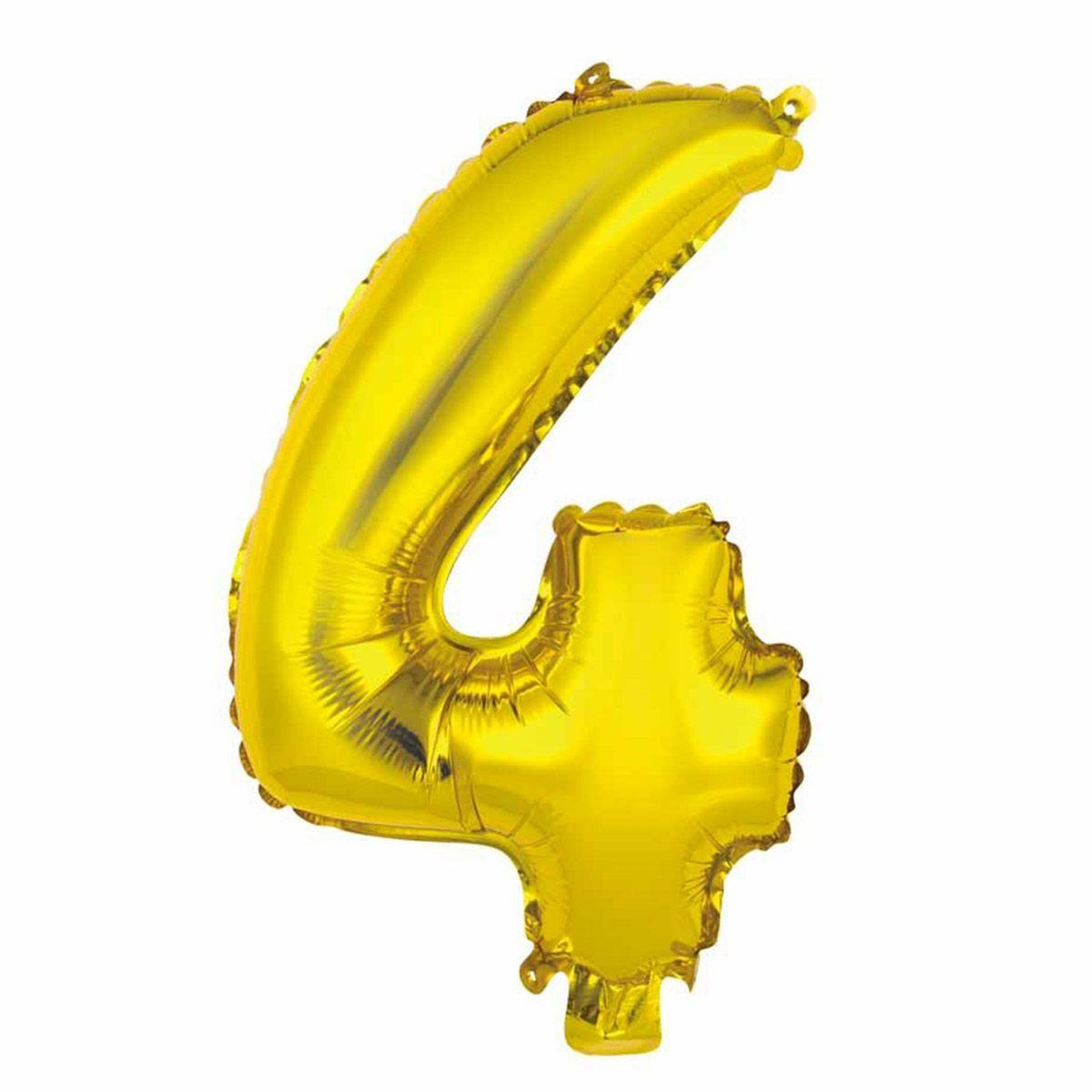HOMEA Ballon Gonflable Métallisé  Chiffre 4  40cm Or