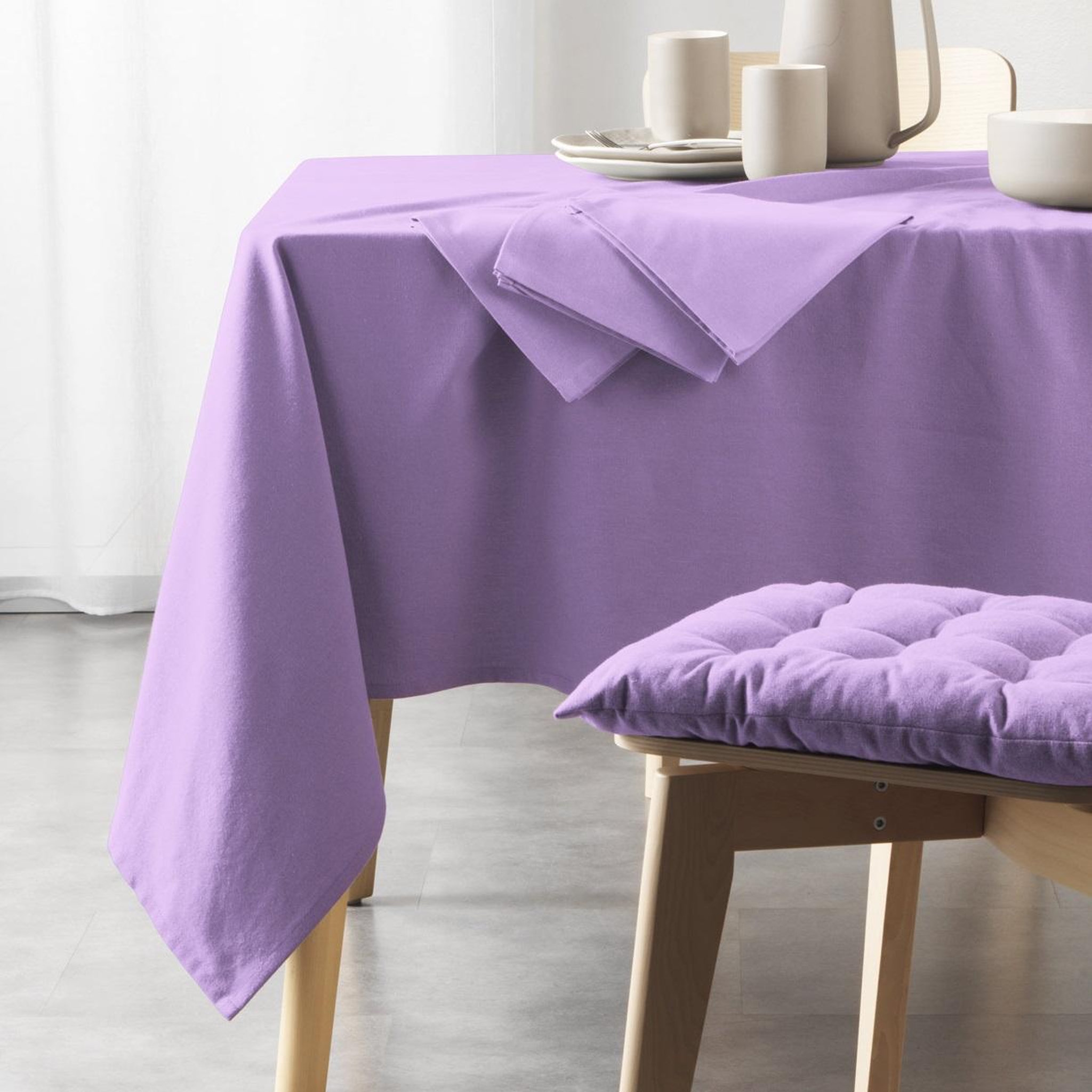 Voir la diapositive 3 : Eden Nappe rectangle coton recycle mistral