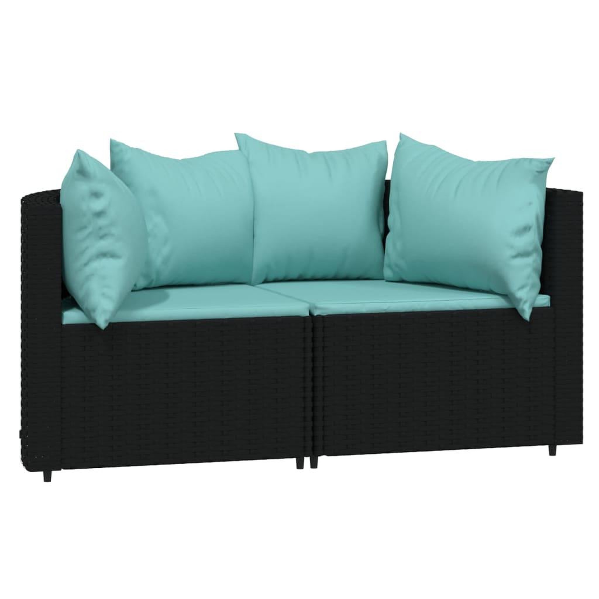Voir la diapositive 3 : VIDAXL Salon de jardin 3 pcs avec coussins Noir Resine tressee