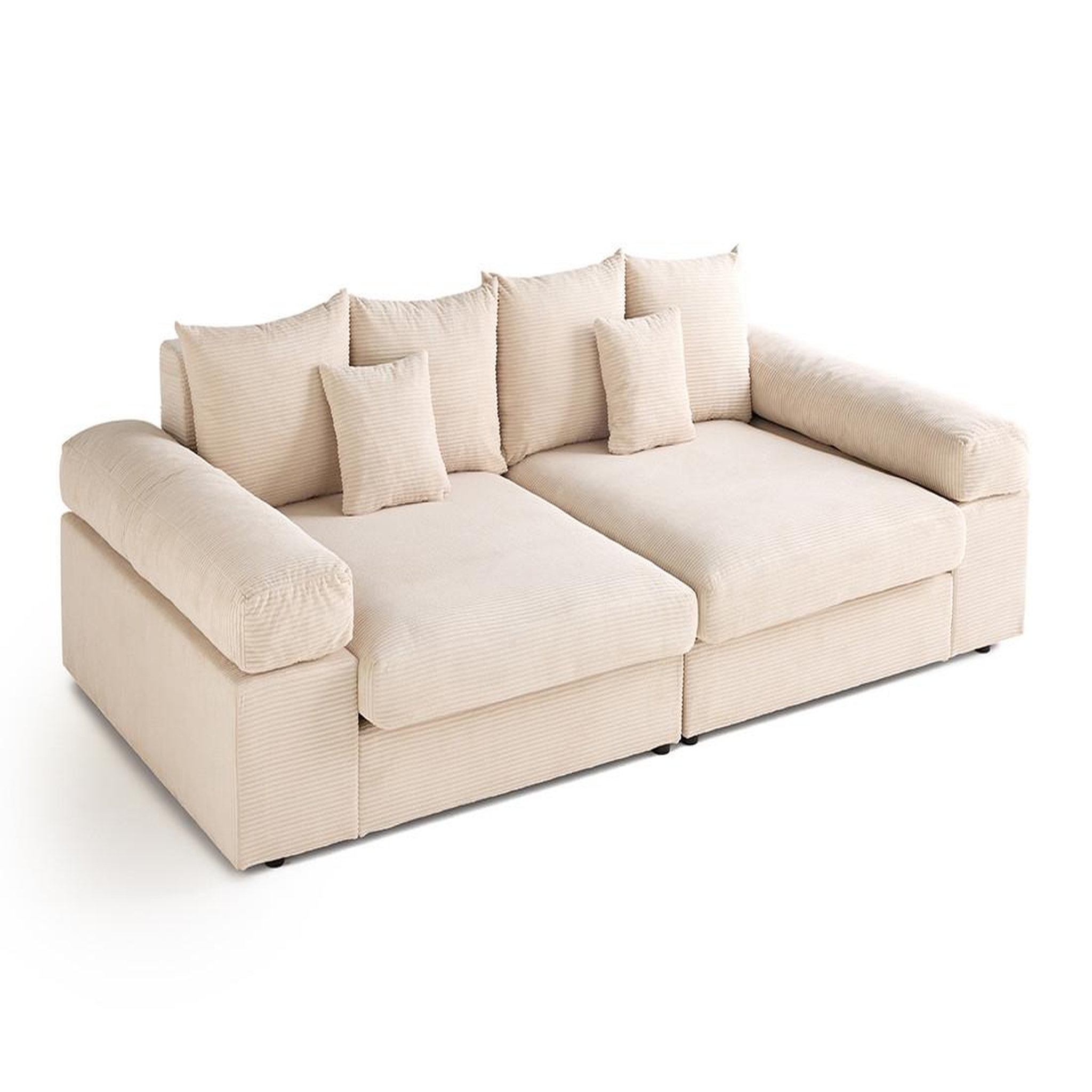 Voir la diapositive 6 : LISA DESIGN Aspen - canapé 4 places - assise profonde - velours côtelé