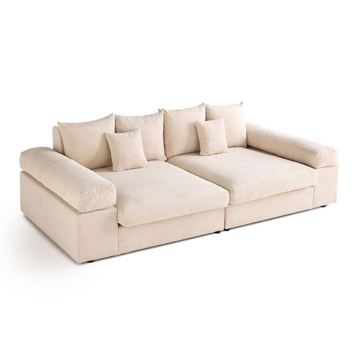 LISA DESIGN Aspen - canapé 4 places - assise profonde - velours côtelé