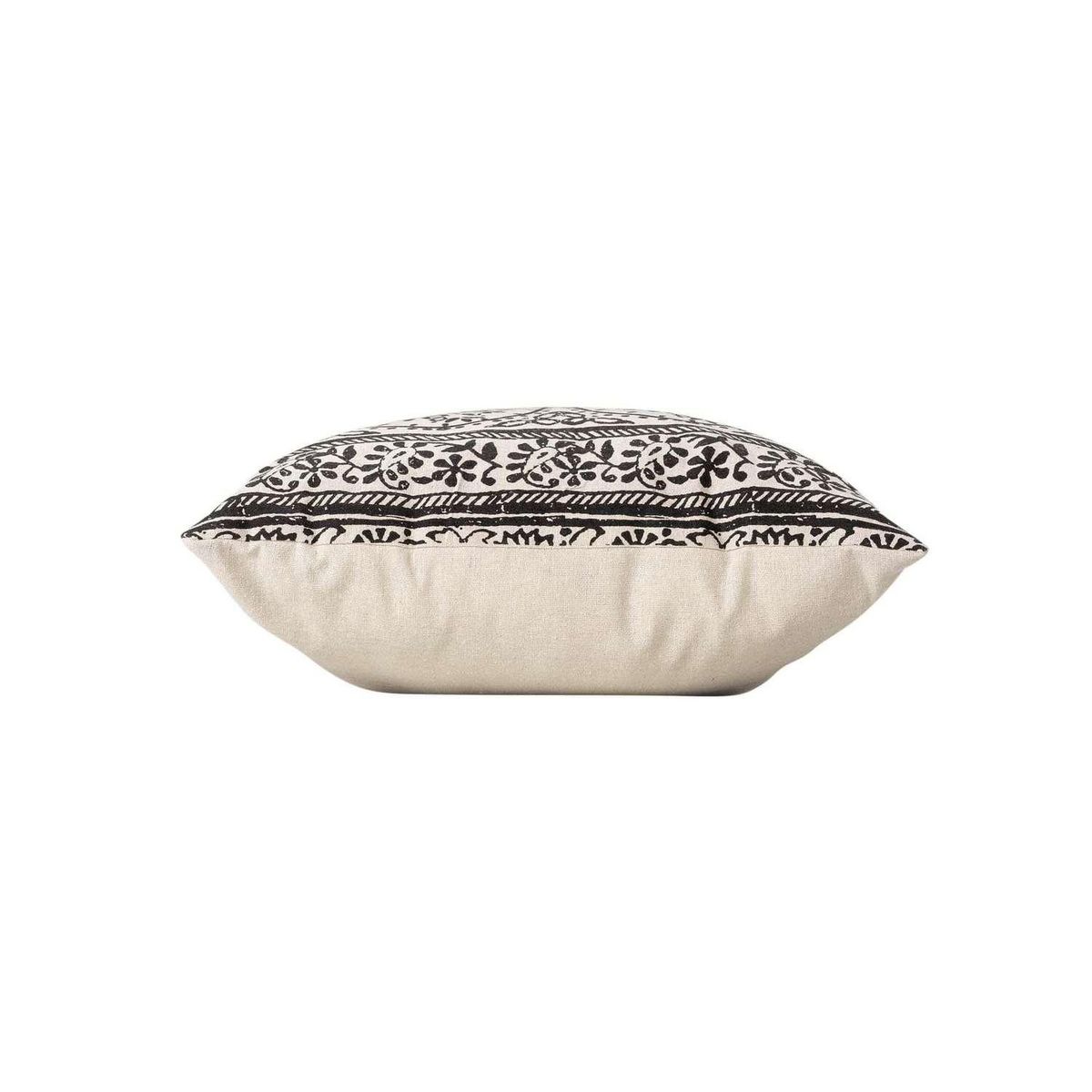 Douceur d'Intérieur Coussin déhoussable BISCA - Polycoton imprimé - 40 x 60 cm - Ecru et noir