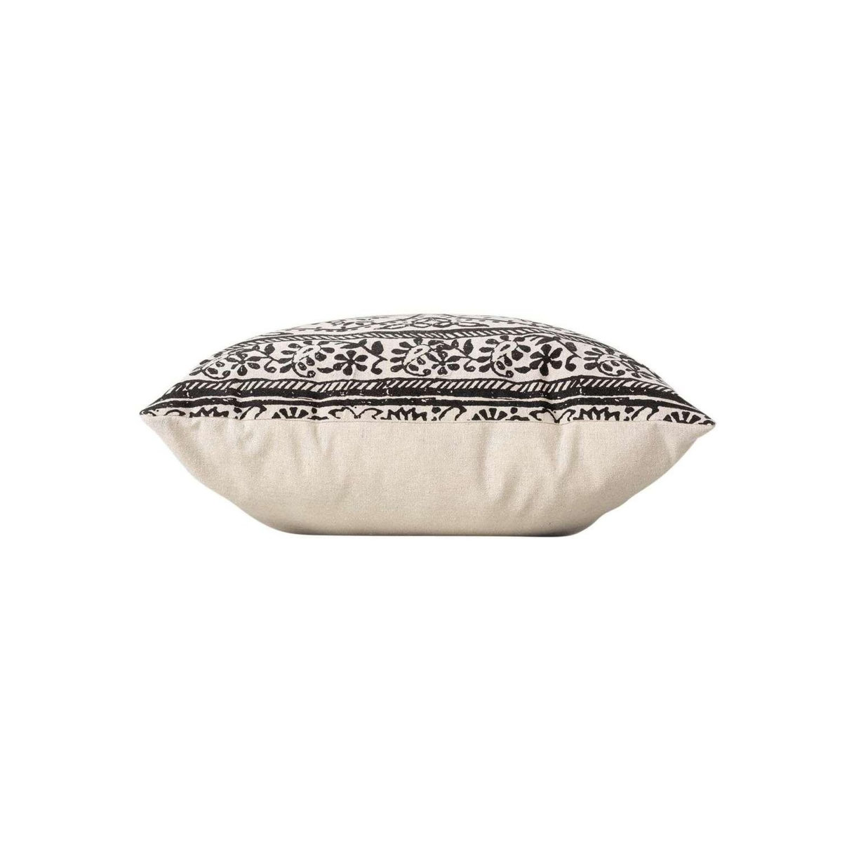 Douceur d'Intérieur Coussin déhoussable BISCA - Polycoton imprimé - 40 x 60 cm - Ecru et noir