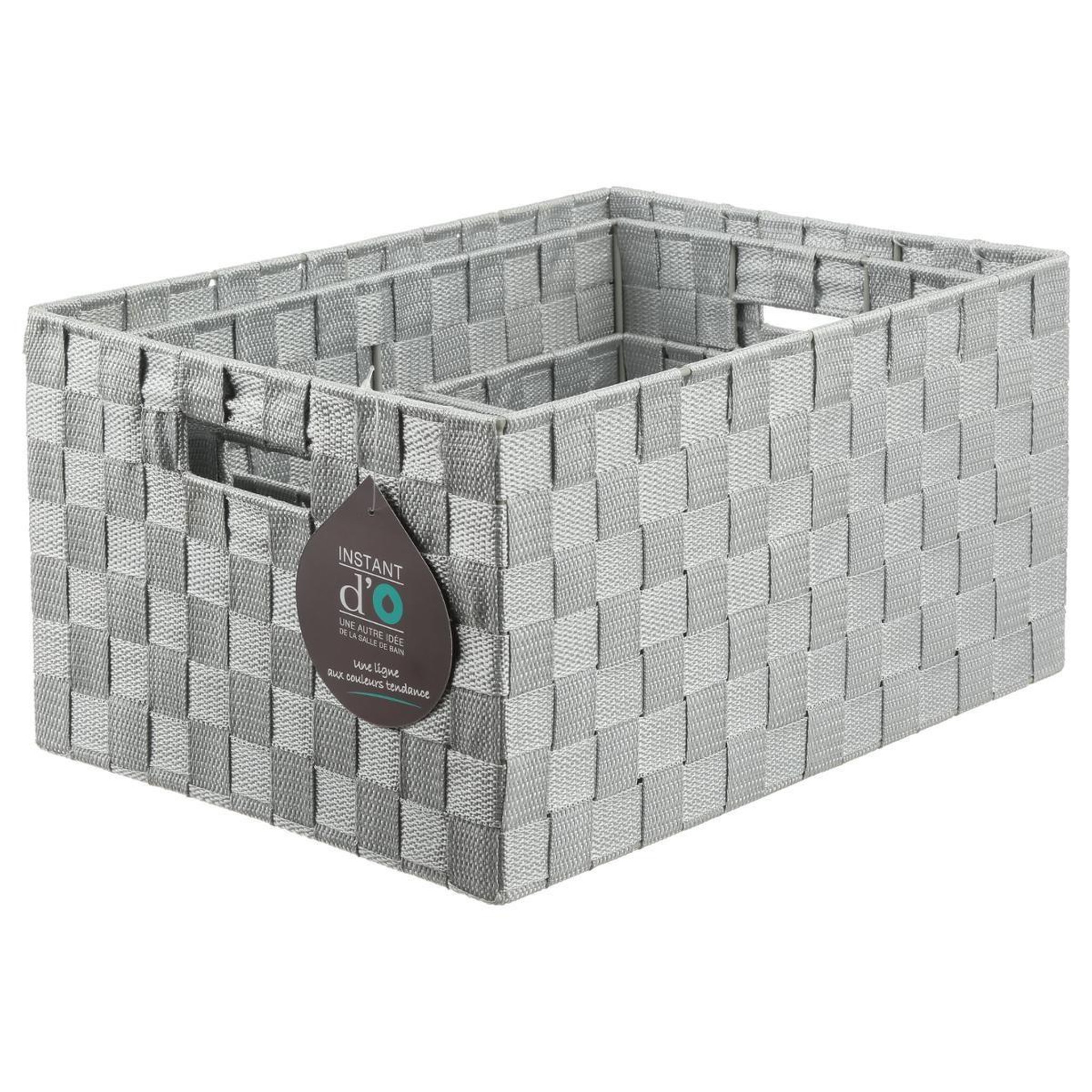 Voir la diapositive 2 : FIVE Lot de 4 Paniers de Rangement  Déco  38cm Gris