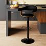 Voir la diapositive 2 : Rendez vous déco Chaise de bar réglable 62/84 cm en cuir synthétique noir - Harold
