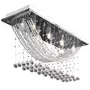 VIDAXL Plafonnier avec perles en verre cristal Etincelant Blanc 8 x G9 29 cm