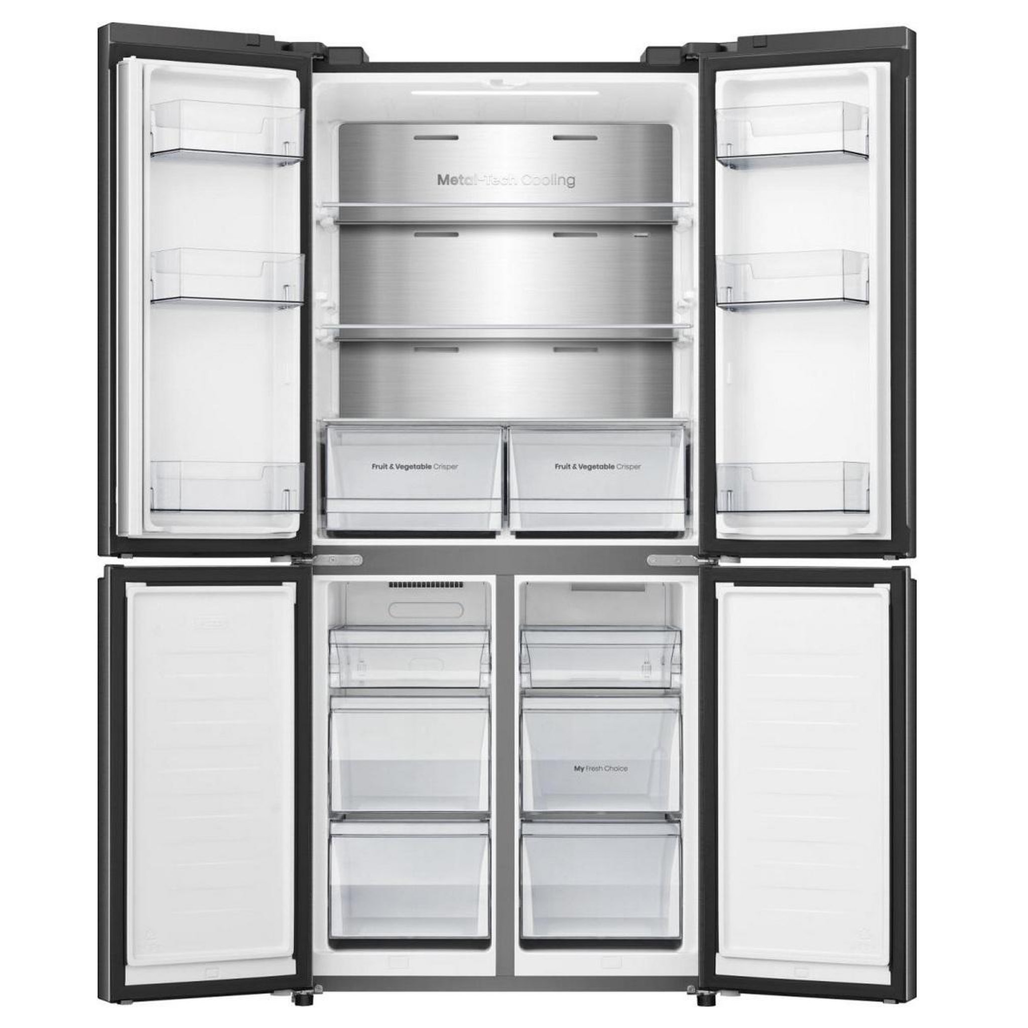 Voir la diapositive 5 : Hisense Réfrigérateur américain 483l no frost noir - rq5p470safe