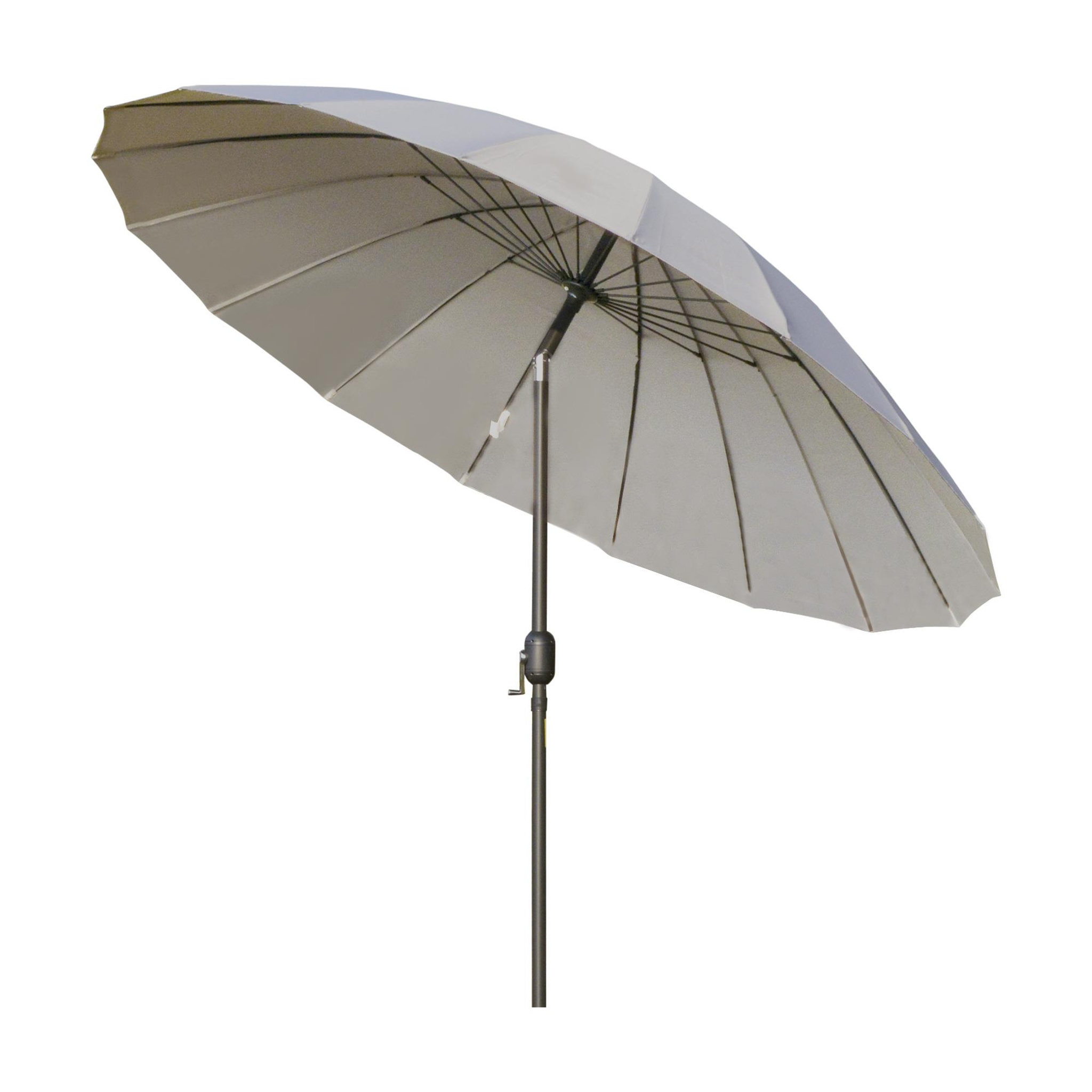 OUTSUNNY Parasol inclinable rond avec manivelle métal fibre de verre Ø 2,55 m polyester haute densité gris