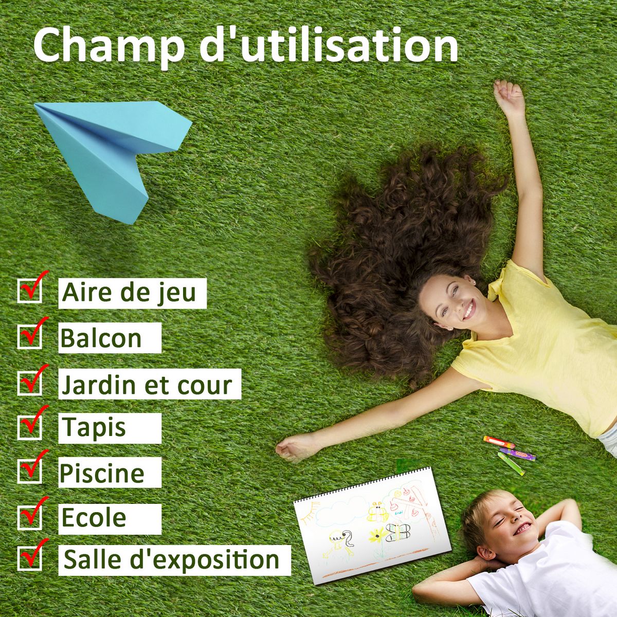 OUTSUNNY Gazon synthétique artificiel moquette extérieure intérieure 3L x 1l m herbes hautes denses 2,5 cm vert