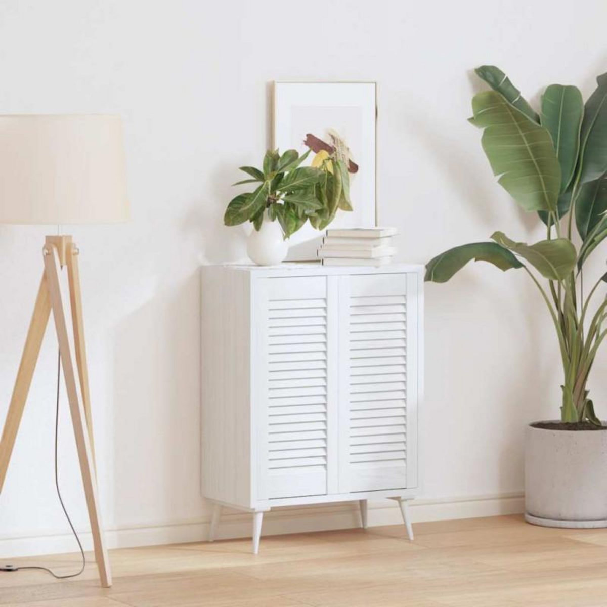 VIDAXL Portes d armoire à persiennes 2 pcs blanc 69x29,5 cm