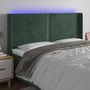 Voir la diapositive 1 : VIDAXL Tete de lit a LED Vert fonce 203x16x118/128 cm Velours