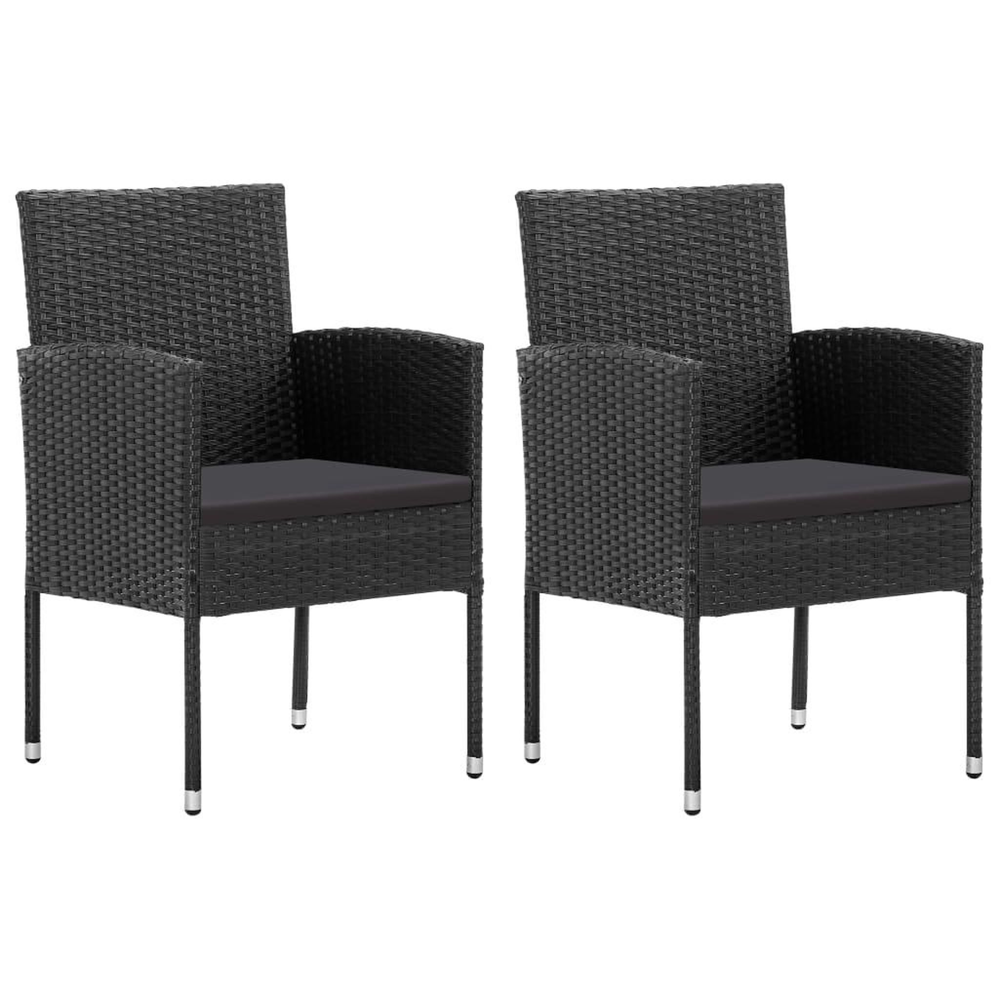 Voir la diapositive 2 : VIDAXL Ensemble a manger de jardin 3 pcs Noir