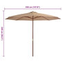 Voir la diapositive 5 : VIDAXL Parasol d'exterieur avec mat en bois 350 cm Taupe