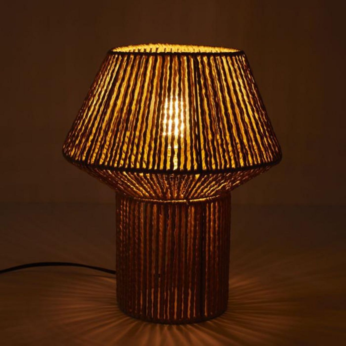 Paris Prix Lampe à Poser  Corde Tressée  33cm Naturel