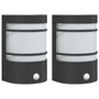Voir la diapositive 2 : VIDAXL Appliques murales d'exterieur et capteurs 2pcs acier inoxydable