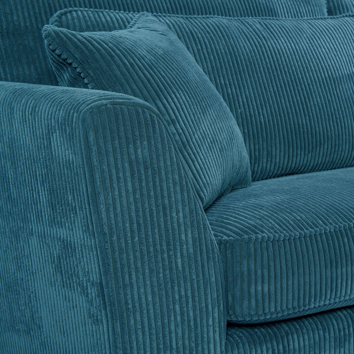 Canapé d'angle droit 5 places ISA tissu velours, confort moelleux