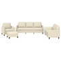 Voir la diapositive 2 : VIDAXL Ensemble de canapes 4 pcs avec coussins Creme Similicuir